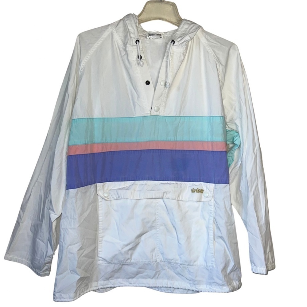 Vintage Davison’s of Bermuda Cotton Pastel Striped Lightweight Jacket Size Large
